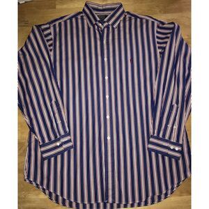 Polo Ralph‎ Lauren Long Sleeve Mens 18 XXL 2XL Red White Blue Regent ButtonUp